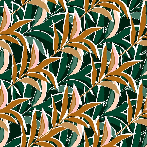 Papel de pared estilizado de hojas de palma tropical patrón sin costuras de hoja de palma de la selva Diseño para portada de envoltura de impresión textil de tela Ilustración vectorial de moda