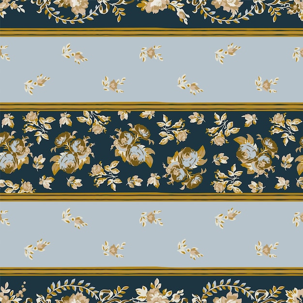 Papel de pared floral con patrón sin costuras de fresa de perejil patrón tradicional sin costuras
