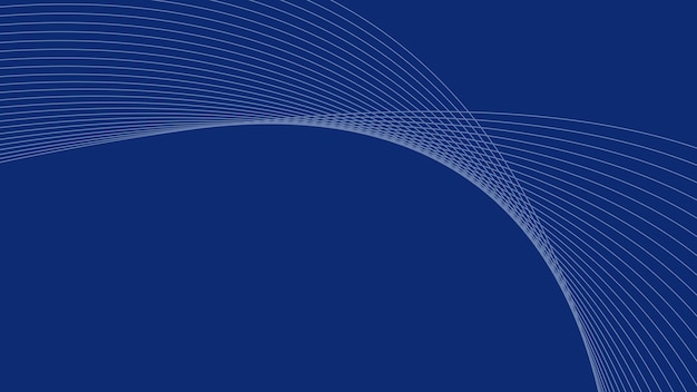 Papel de pared de fondo de gradiente azul con línea curva para telón de fondo o presentación