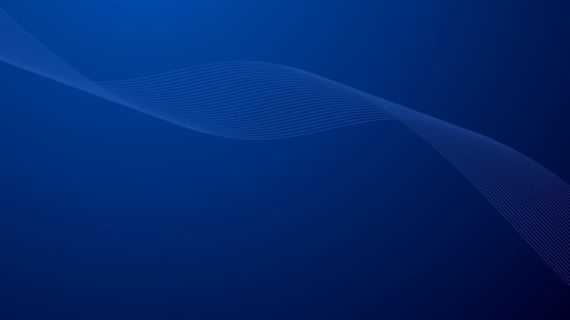 Papel de pared de fondo de gradiente azul con línea curva para telón de fondo o presentación