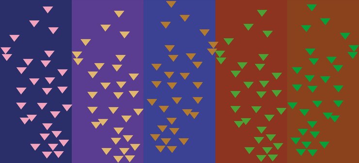 Vector papel de pared de franja diseño interior de triángulo ancho fondo de patrón sin costuras