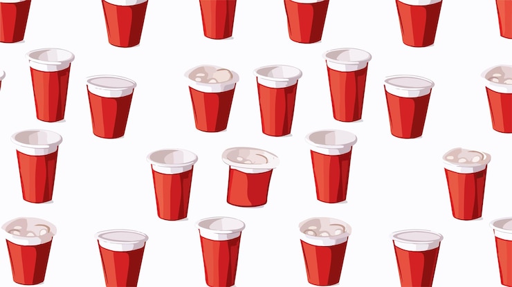 Vector papel de pared vectorial de patrón de taza de cerveza para la pared de beer pong