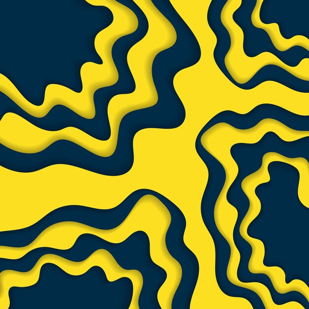 Papel pintado de corte de papel azul y amarillo.