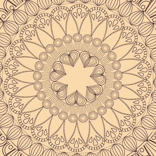 Papel pintado decorativo redondo tribal de Mandala