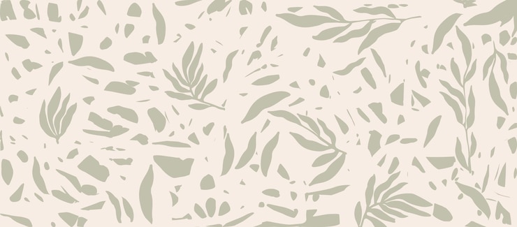 Vector papel pintado decorativo en tono gris con hojas