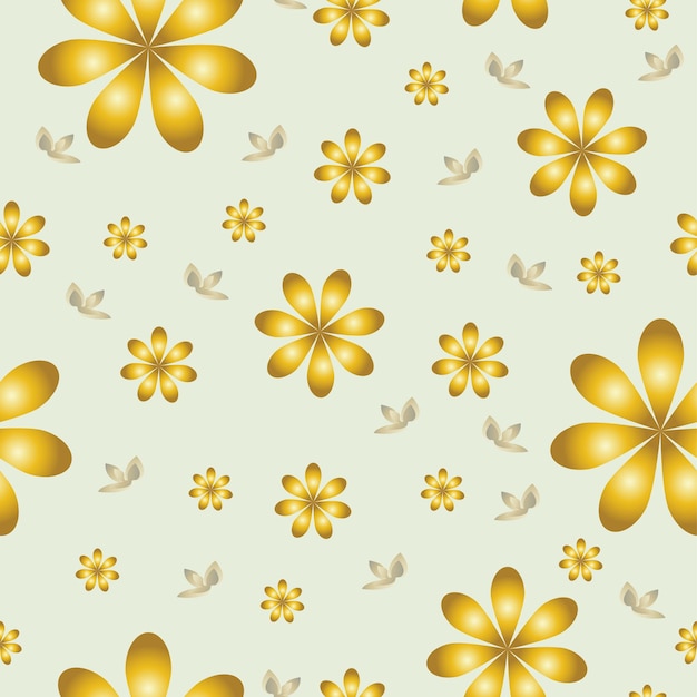 Papel pintado floral con un conjunto de flores diferentes