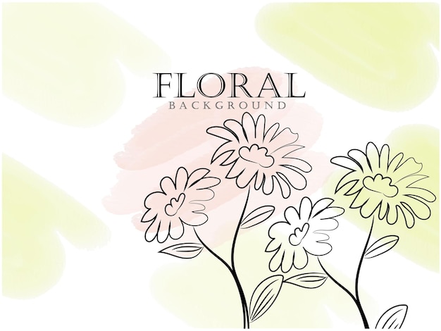Papel pintado floral dibujado a mano