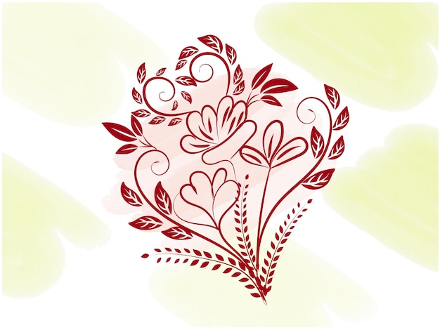 Papel pintado floral dibujado a mano