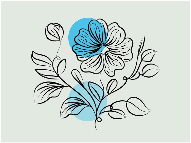Papel pintado floral dibujado a mano