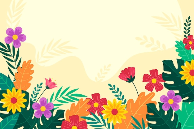 Papel pintado floral de primavera ilustrado