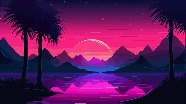 Vector papel pintado de paisaje con gradiente