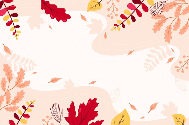 Papel pintado plano de otoño con espacio vacío