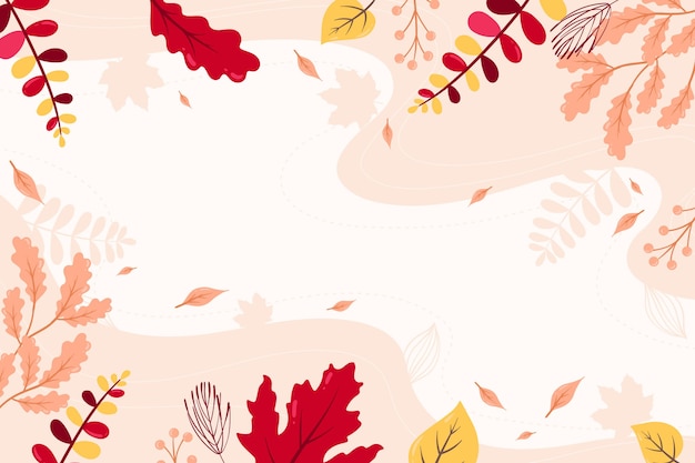 Vector papel pintado plano de otoño con espacio vacío