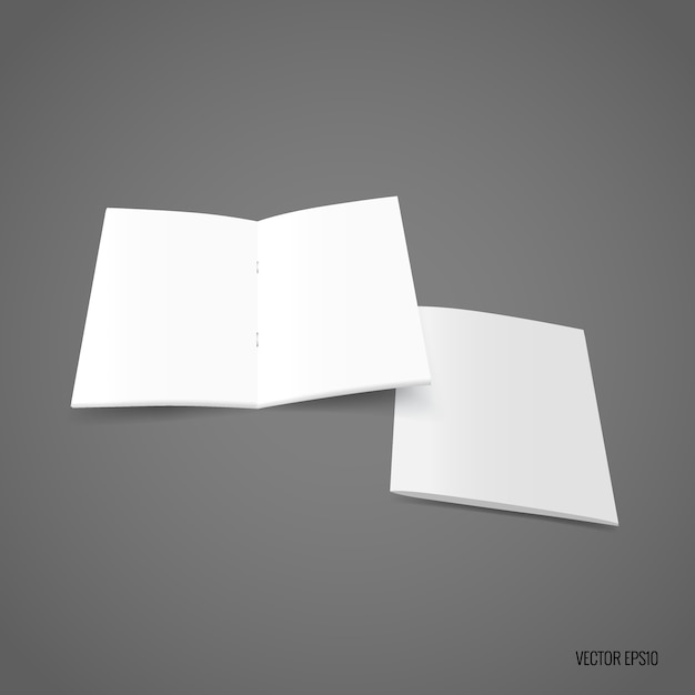 Vector papel de plantilla blanco bifold