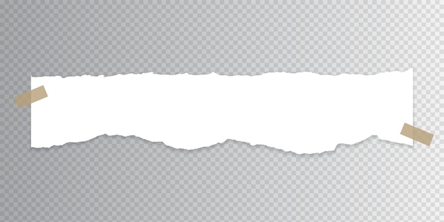 papel rasgado blanco con cinta adhesiva sobre un fondo transparente