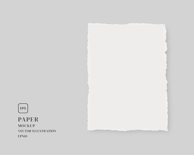 Vector papel rasgado en blanco. plantilla de papel aislada