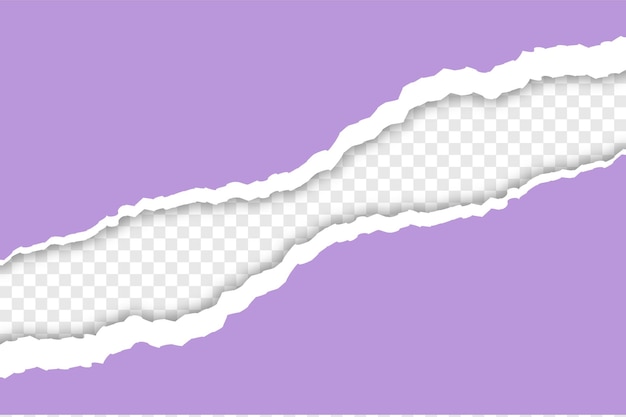 Papel rasgado sobre un fondo transparente