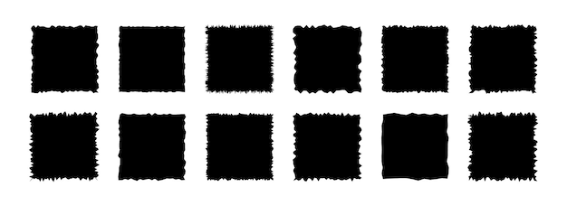 Papel rectangular con bordes aproximadamente rasgados Formas geométricas dentadas para pegatinas, etiquetas y etiquetas