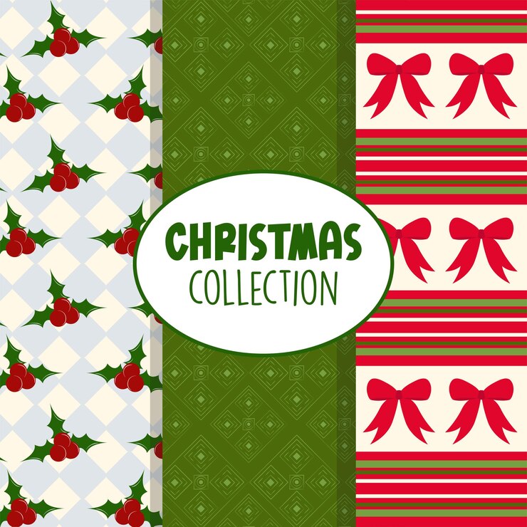 Vector papel de regalo con motivo navideño