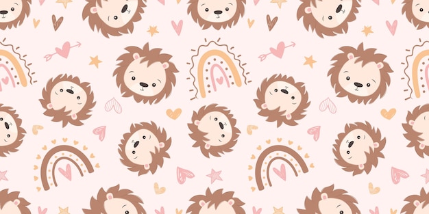 El papel tapiz del bebé león sin costuras sin costuras