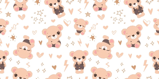 El papel tapiz del bebé oso sin costuras sin costuras