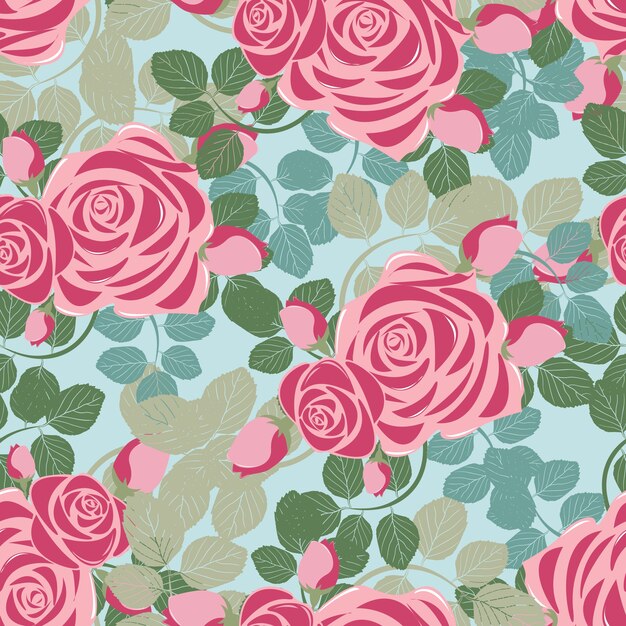 Vector papel tapiz floral de fondo sin fisuras patrón de fondo