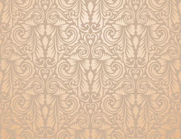 Vector papel tapiz floral vintage marrón