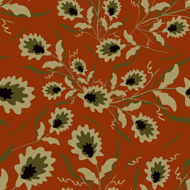 un papel tapiz con flores y hojas que dice flores