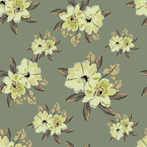 un papel tapiz con flores y hojas que parecen flores