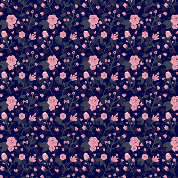 un papel tapiz con flores rosas y una flor púrpura