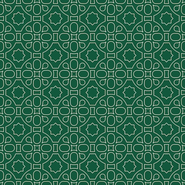 Papel tapiz de fondo de patrones sin fisuras islámicas geométricas de lujo en color verde