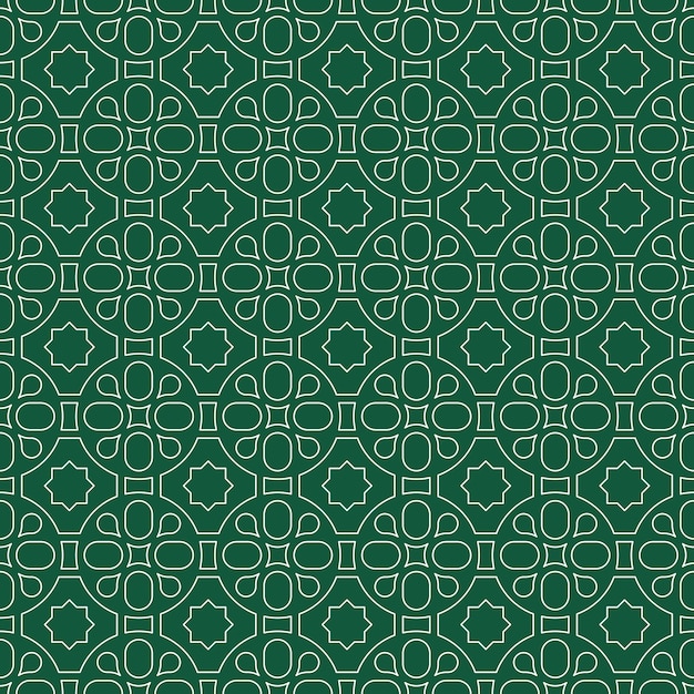 Papel tapiz de fondo de patrones sin fisuras islámicas geométricas de lujo en color verde