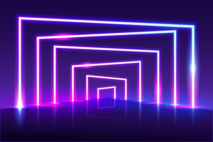Vector papel tapiz de luces de neón abstractas