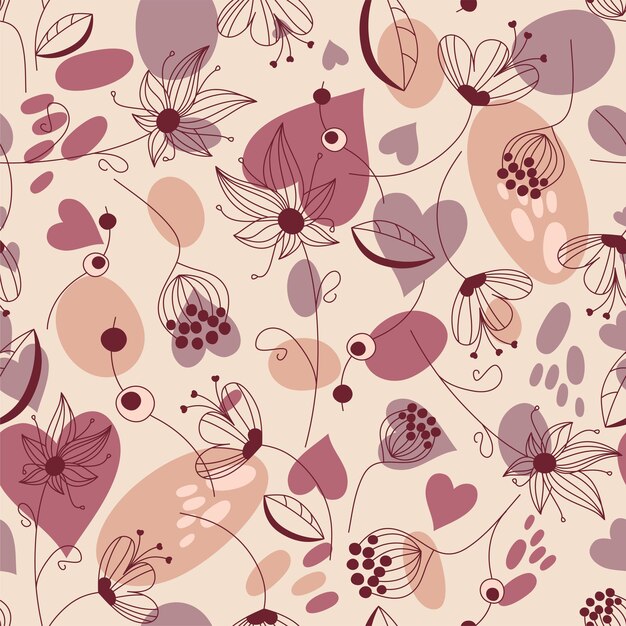 un papel tapiz con mariposas y flores y corazones