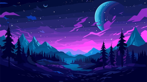 Vector papel tapiz de paisaje con gradiente