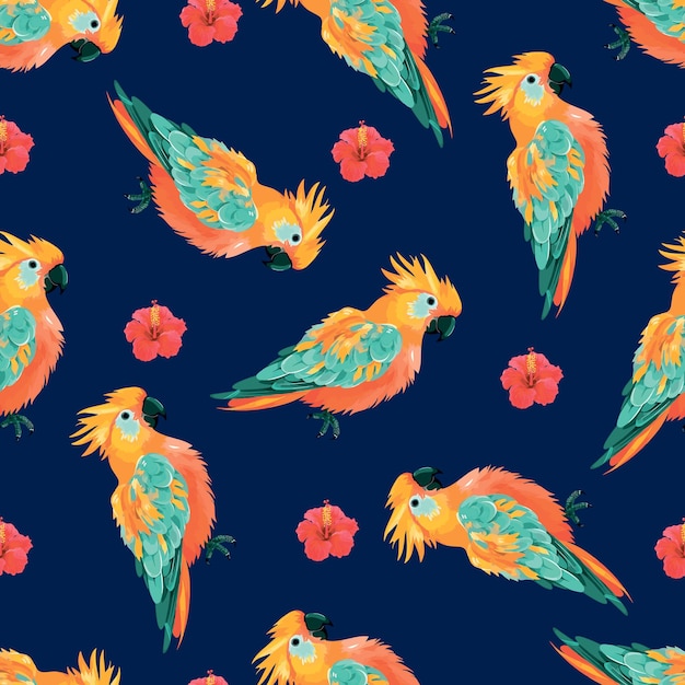 un papel tapiz con pájaros coloridos y flores con las palabras loros en él