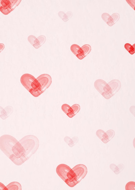 Vector papel tapiz de tarjetas de felicitación de san valentín o papel de regalo en estilo de dibujo de acuarela y diseño de vector transparente aislado sobre fondo rosa.