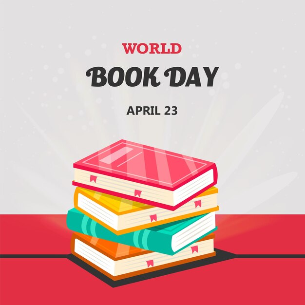 Papel tapiz temático del Día Mundial del Libro con vector gratuito