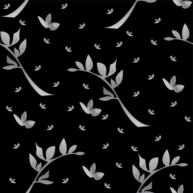 Papel tapiz transparente una costura con flores y hojas