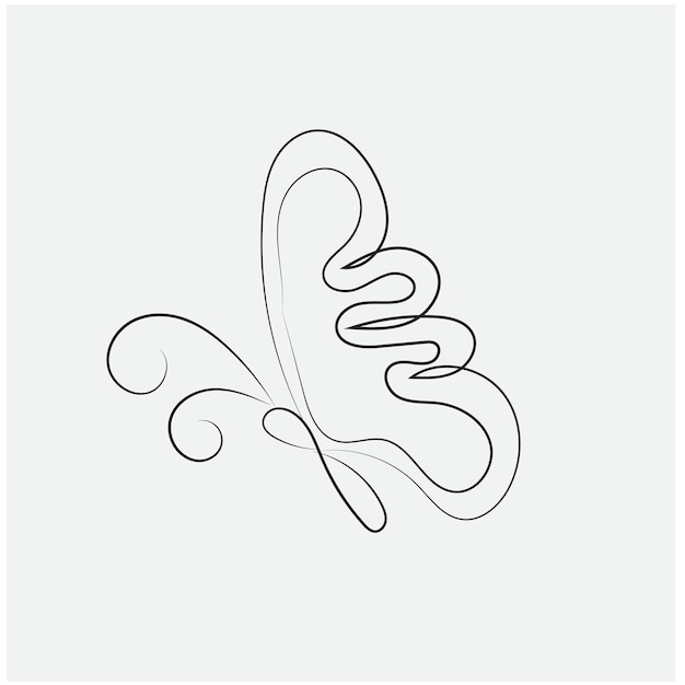 papel tapiz vectorial con contorno de mariposa plana lineal