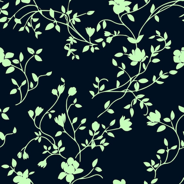 Papel tapiz vintage con flores y hojas patrón floral rama decorativa de flores EPS 10