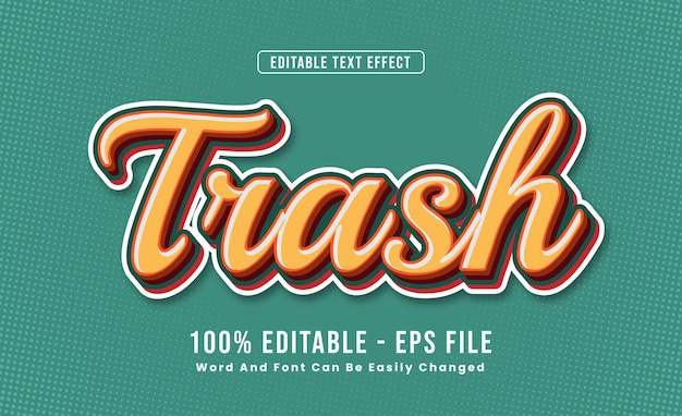 Papelera de efectos de texto editables Las palabras y las fuentes se pueden cambiar