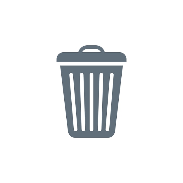 Papelera Papelera Icono Vector Plantilla