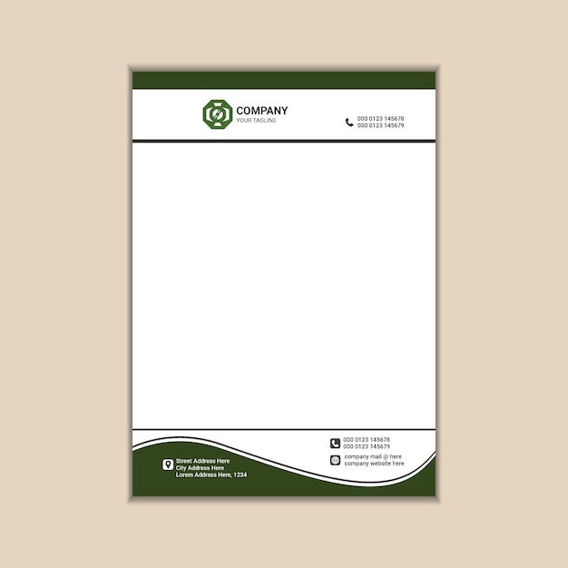 Papelería corporativa contemporánea Un membrete A4 minimalista con sangrado para un diseño limpio