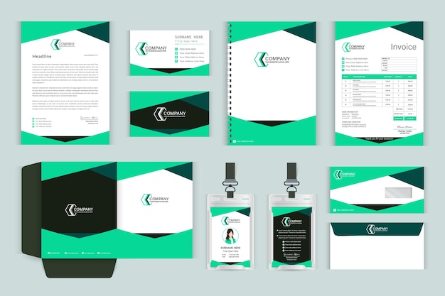 Vector papelería corporativa personalizada profesional y personalizada