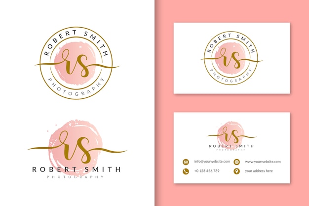 Papelería empresarial con logo femenino