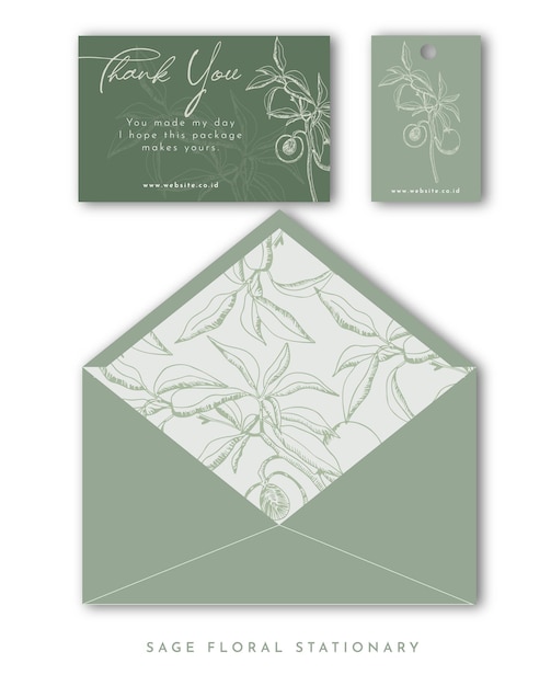 Papelería floral salvia