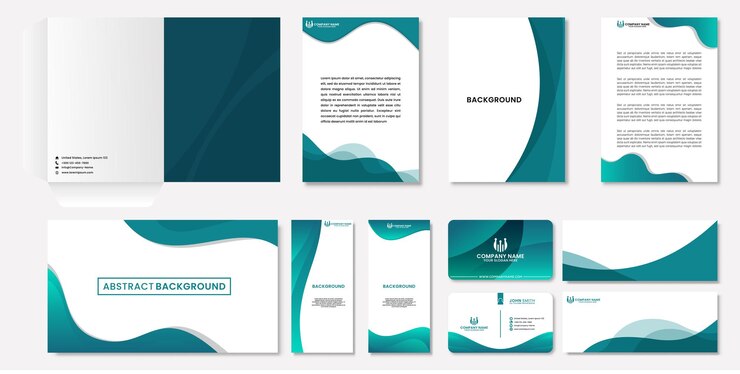 Papelería de identidad corporativa empresarial moderna.