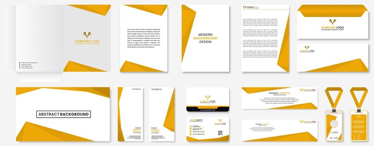 Papelería de identidad corporativa empresarial moderna.