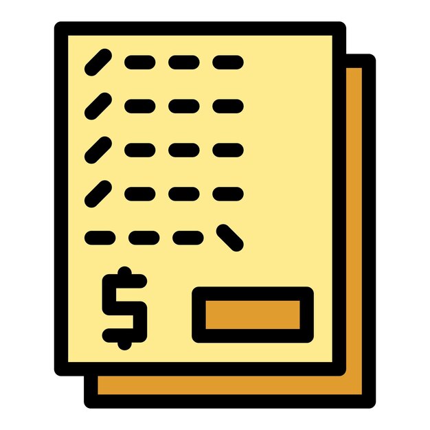 Papeles de dinero icono contorno vector portátil ganar banco sentado color plano